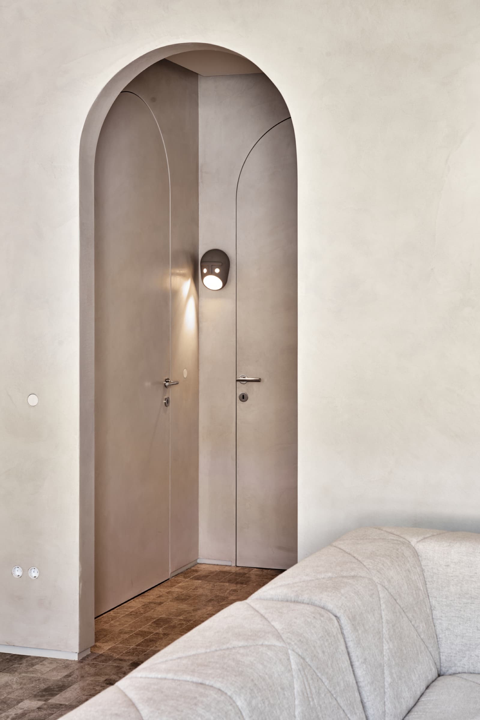 Architectural detail with soft plaster textures